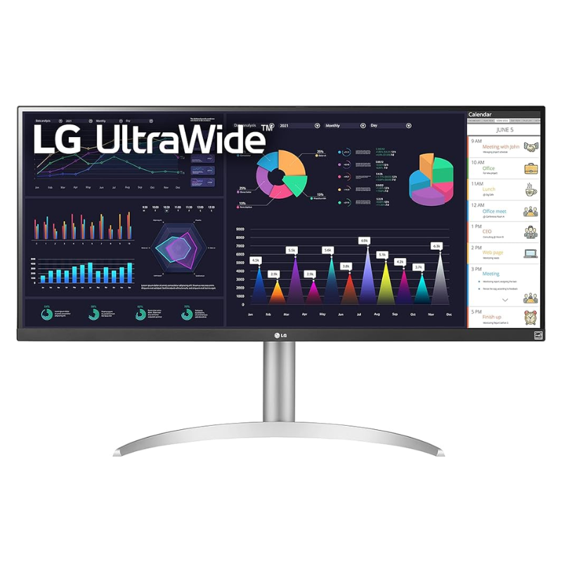 LG 34" 21:9 UltraWide Full HD Monitor, USB C Type, IPS Monitor with AMD FreeSync™ and an Adjustable Stand, 100Hz Refresh Rate & 5ms Response Time, White, 34WQ650-W