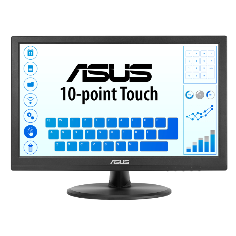 Asus VT168HR Touch Monitor - 15.6" (1366x768), 10-point Touch, HDMI, Flicker free, Low Blue Light, Wall-mountable, Eye care