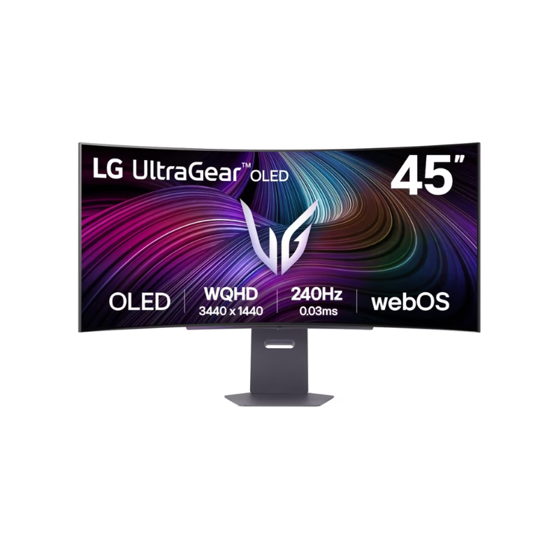 LG 45" OLED 240Hz WQHD Curved Smart Gaming Monitor with 240Hz refresh rate/ 0.03ms (GtG) response time, 45GX90SA-B