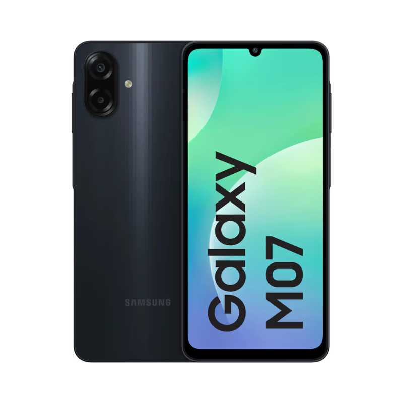 Samsung Galaxy M07, 6.7" PLS LCD Display, 50MP Wide Lens, MediaTek Helio G99, IP54 Dust & Water Protection