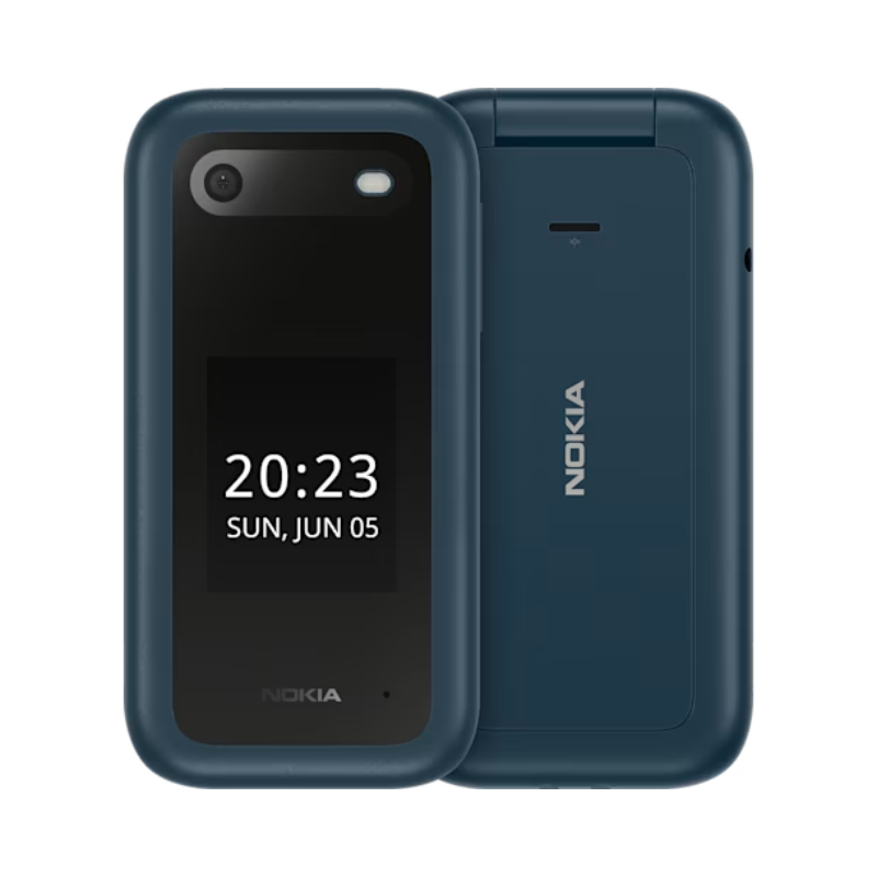 Nokia 2660 Flip, 2.8" Display, 4G Connectivity, Hearing Aid Compatibility (Hac), Built-In Camera, MP3 Player, Wireless FM Radio And Classic Games (Dual SIM), Blue, UAE Version