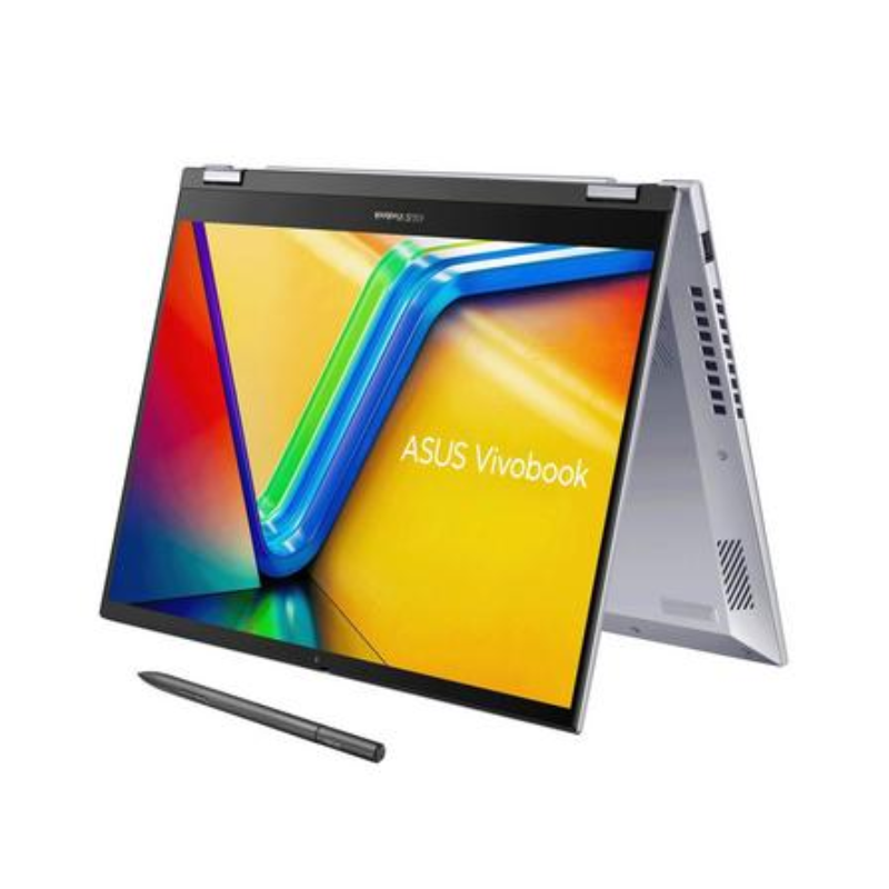 Asus Vivobook S 14 Flip (TP3402VA), 14" Touch N' Flip WUXGA Display, Intel® Core™ i5-13420H, 16GB RAM, 512GB SSD, Intel® UHD Graphics, English-Arabic Keyboard, Windows 11 Home, Cool Silver, TP3402VA-LZ669W