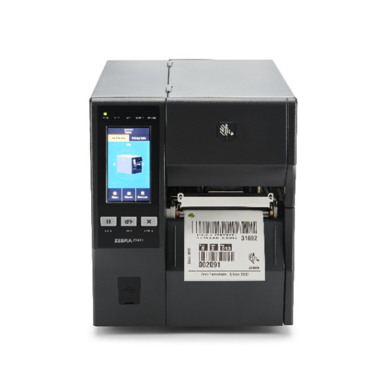 Zebra ZT411 Thermal Transfer Industrial Printer 300 dpi Print Width 4 Inches Features Serial, USB, Ethernet, and Bluetooth Connectivity