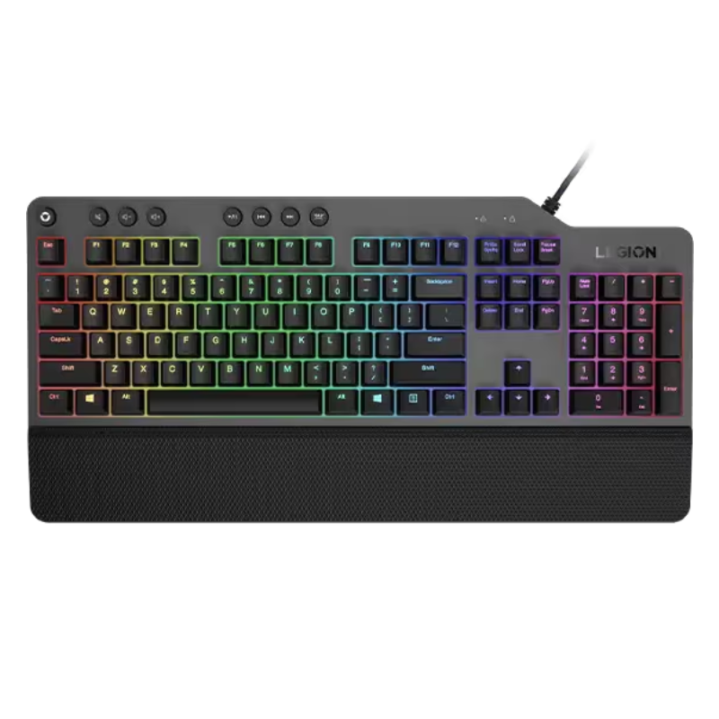 Lenovo Legion K500 RGB Mechanical Gaming Keyboard, 50 million Keystrokes Red Switch, Dedicated Media Controls, Detachable Palm Rest, GY40T26478