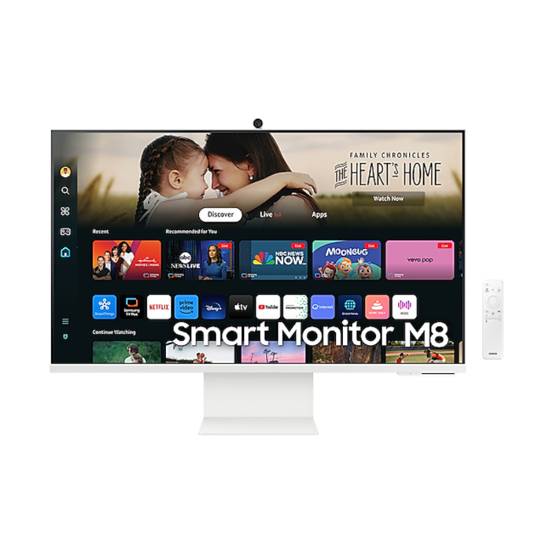 Samsung 32" M80D Smart Screen for Multi Device Experience, 4K Display, 60 Hz Refresh Rate & 4ms Response Time, White, LS32DM801UMXUE
