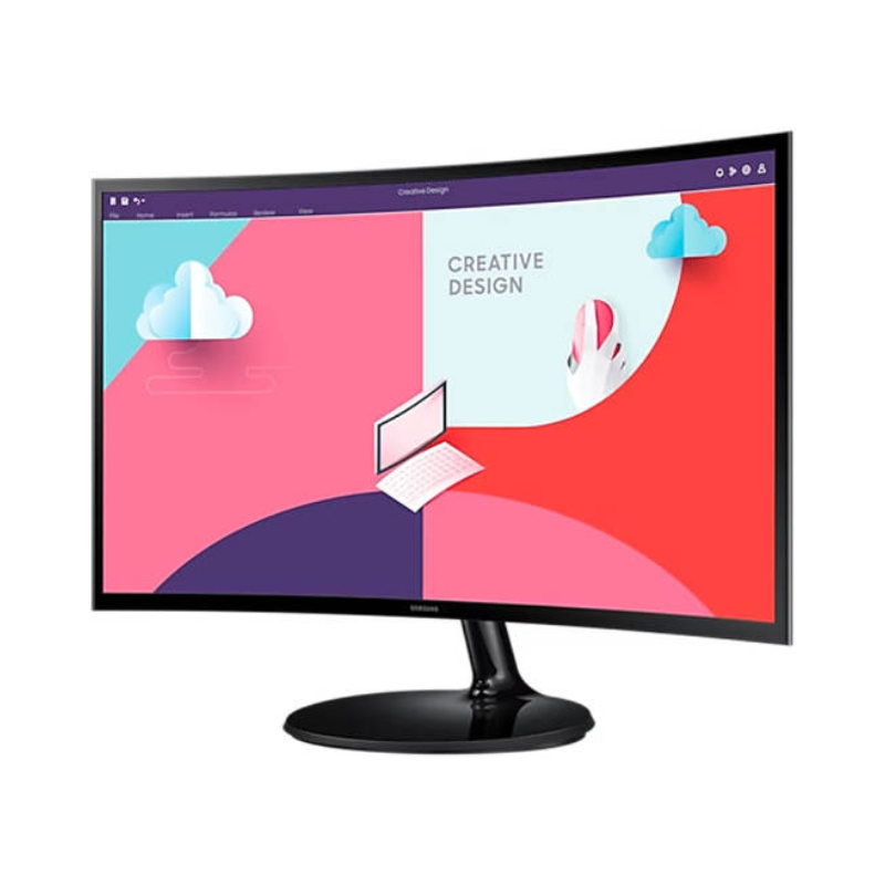 Samsung 24" Essential Curved Monitor S3 S36C, 75Hz Refresh Rate & 4 (GTG) Response Time, 72% Color Gamut, Black, LS24C360EAMXUE
