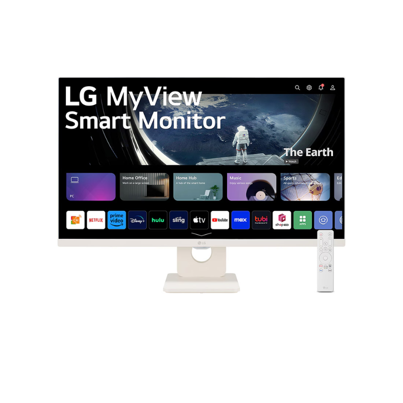 LG 27" Full HD IPS Smart Monitor with webOS, 60Hz Refresh Rate & 14ms Response Time, White, 27SR50F-W