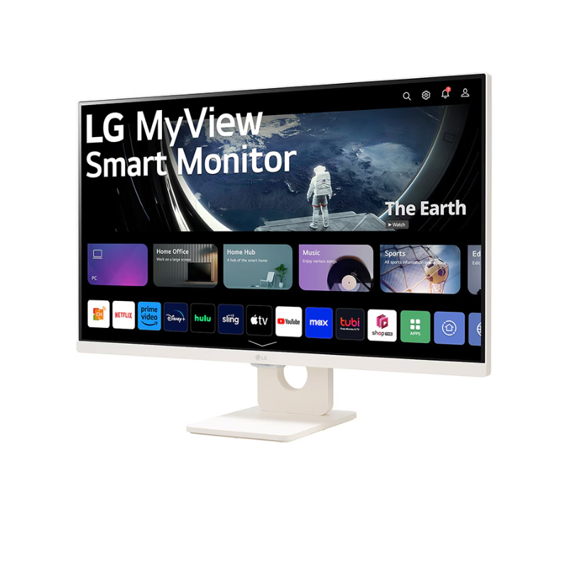 LG 27" Full HD IPS Smart Monitor with webOS, 60Hz Refresh Rate & 14ms Response Time, White, 27SR50F-W