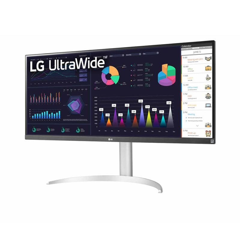 LG 34" 21:9 UltraWide Full HD Monitor, USB C Type, IPS Monitor with AMD FreeSync™ and an Adjustable Stand, 100Hz Refresh Rate & 5ms Response Time, White, 34WQ650-W