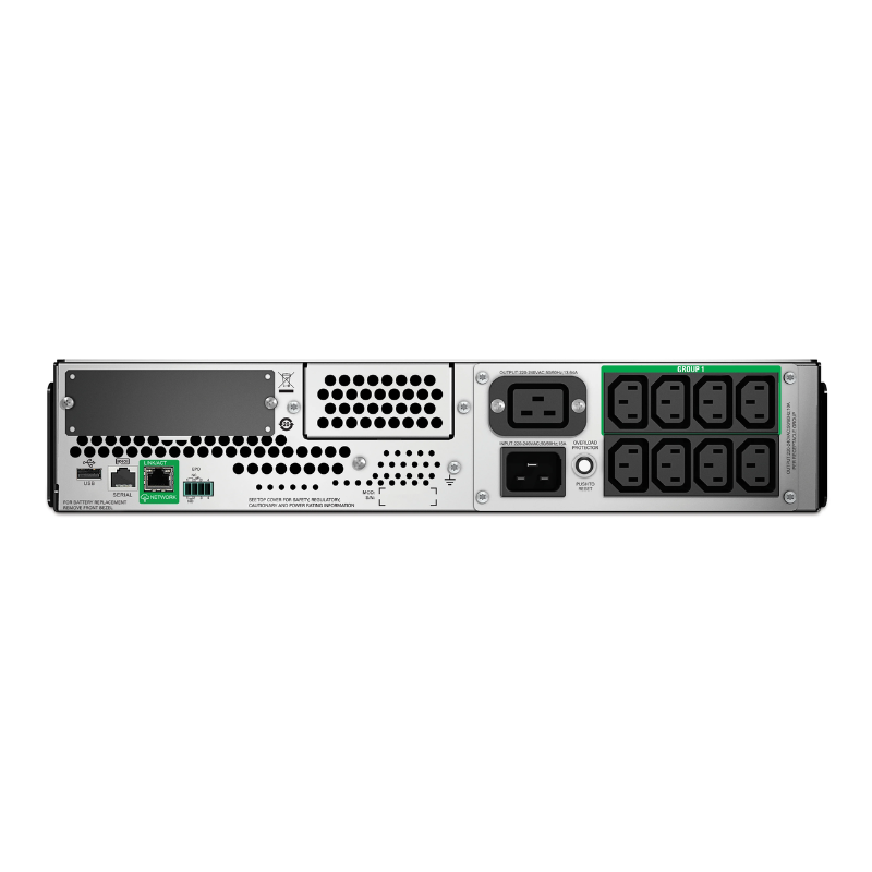 APC Smart-UPS, Line Interactive, 2200VA, Rackmount 2U, 230V, 8x IEC C13+2x IEC C19 outlets, SmartConnect Port+SmartSlot, AVR, LCD, SMT2200RMI2UC