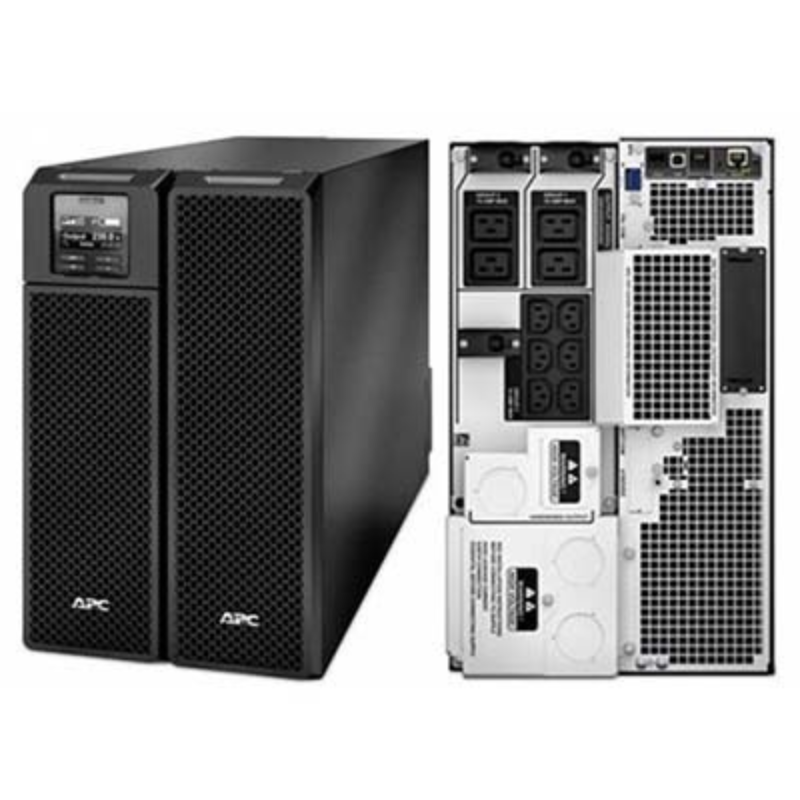 APC Smart-UPS On-Line, 8kVA/8kW, Tower, 230V 3:1 and 1:1, 6x C13+4x C19 IEC outlets, Network Card+SmartSlot, Extended runtime, W/O rail kit, SRT8KXLI