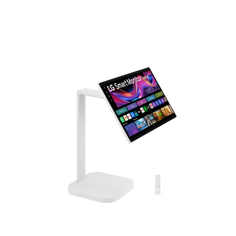 LG 31.5" 4K UHD IPS Smart Monitor Swing with touchscreen, featuring a unique movable stand and webOS system, 32U889SA-W