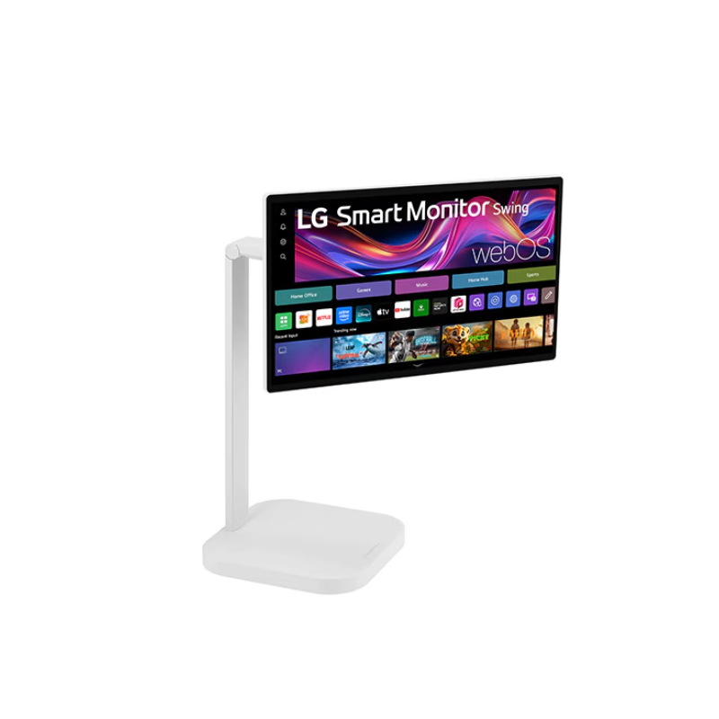 LG 31.5" 4K UHD IPS Smart Monitor Swing with touchscreen, featuring a unique movable stand and webOS system, 32U889SA-W