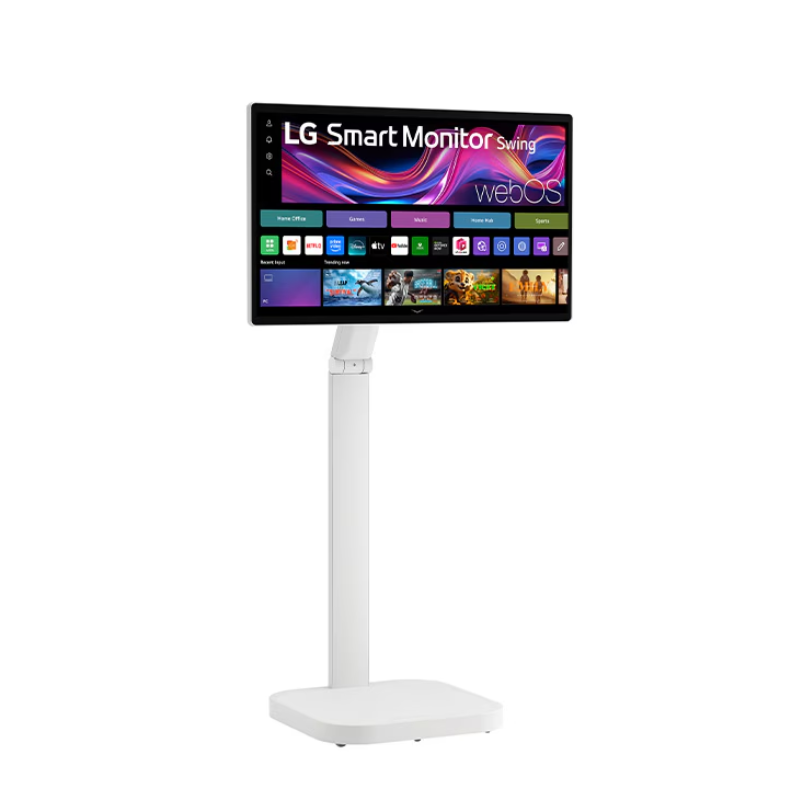 LG 31.5" 4K UHD IPS Smart Monitor Swing with touchscreen, featuring a unique movable stand and webOS system, 32U889SA-W