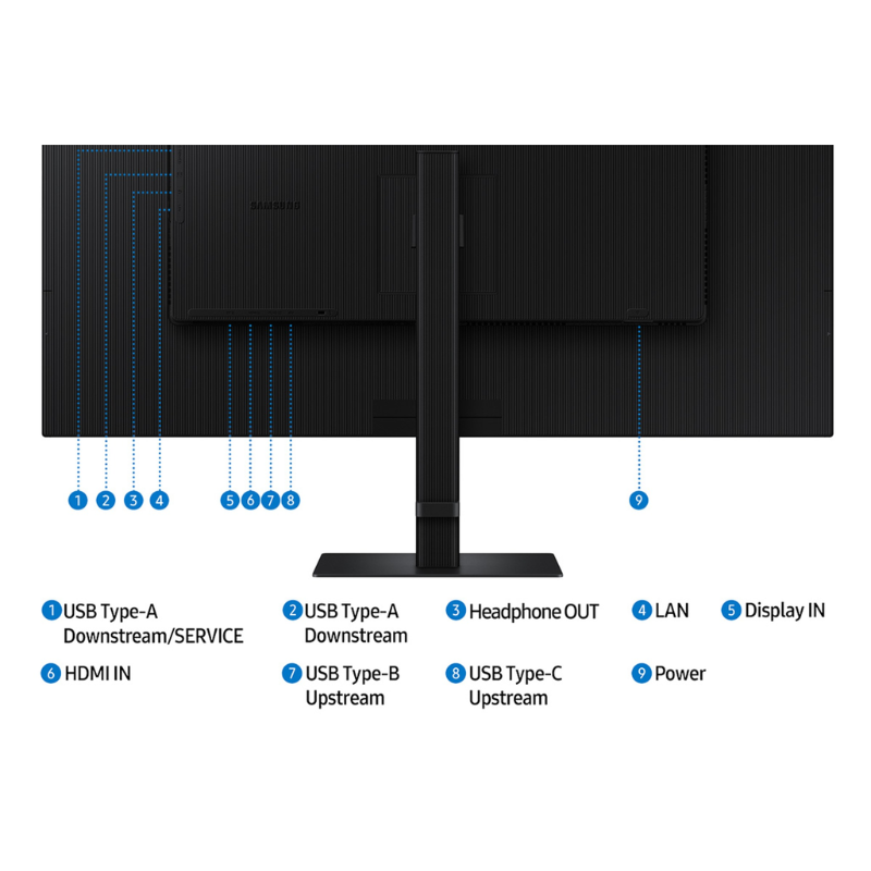 Samsung 37" ViewFinity Monitor S8 S8UD 4K 60Hz with USB Type Cr, LS37D800UAMXUE