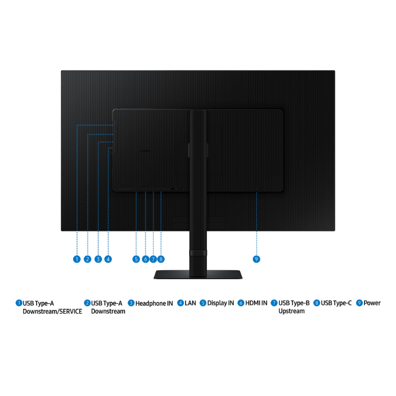 Samsung 32" ViewFinity Monitor S8 S80D 4K , Type C, USB, Height Adjustment, with Pivot, LS32D806UAMXUE