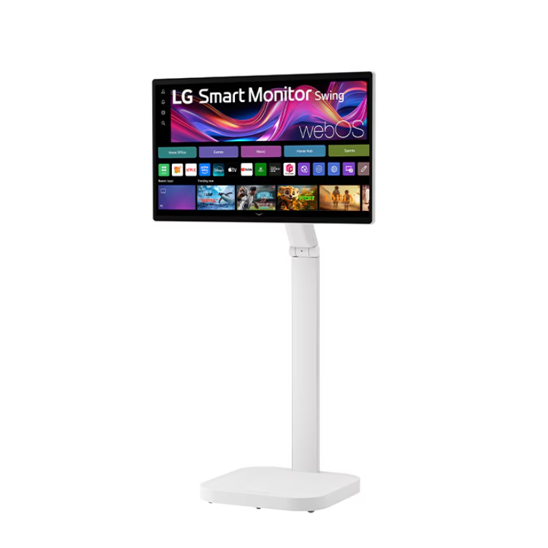 LG 31.5" 4K UHD IPS Smart Monitor Swing with touchscreen, featuring a unique movable stand and webOS system, 32U889SA-W
