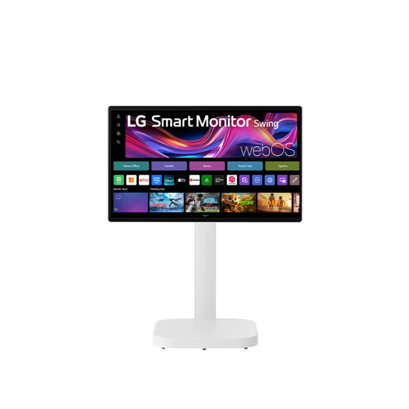 LG 31.5" 4K UHD IPS Smart Monitor Swing with touchscreen, featuring a unique movable stand and webOS system, 32U889SA-W