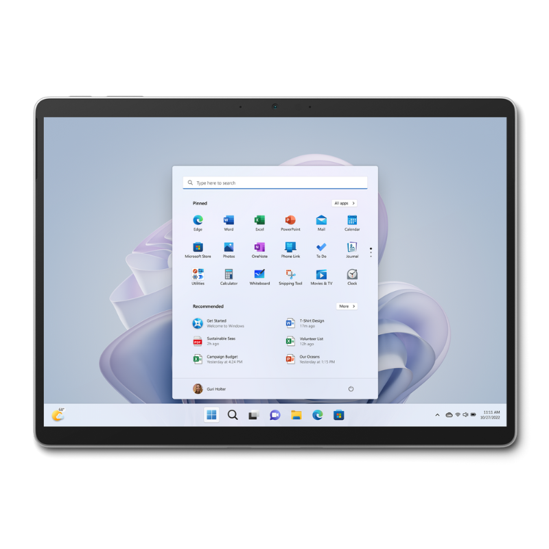 Microsoft Surface Pro 9 2 in 1 Laptop, 13" PixelSense Flow 120Hz Touch Display, Intel Core i7-1255U, 32GB RAM, 1TB SSD, Integ Intel Iris Xe Graphics, Wi-Fi 6E, Windows 11 Pro, Platinum, QLQ-00007