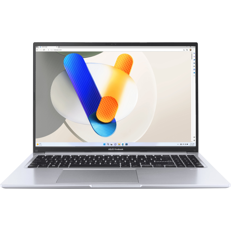 ASUS Vivobook 16 OLED (X1605), 16" 120 Hz1 OLED HDR Display, Intel® Core™ 7 N150U, 16GB RAM, 1T SSD, Intel® Graphics, English / Arabic Keyboard, Windows 11 Home, Cool Silver, X1605VAP-MB048W