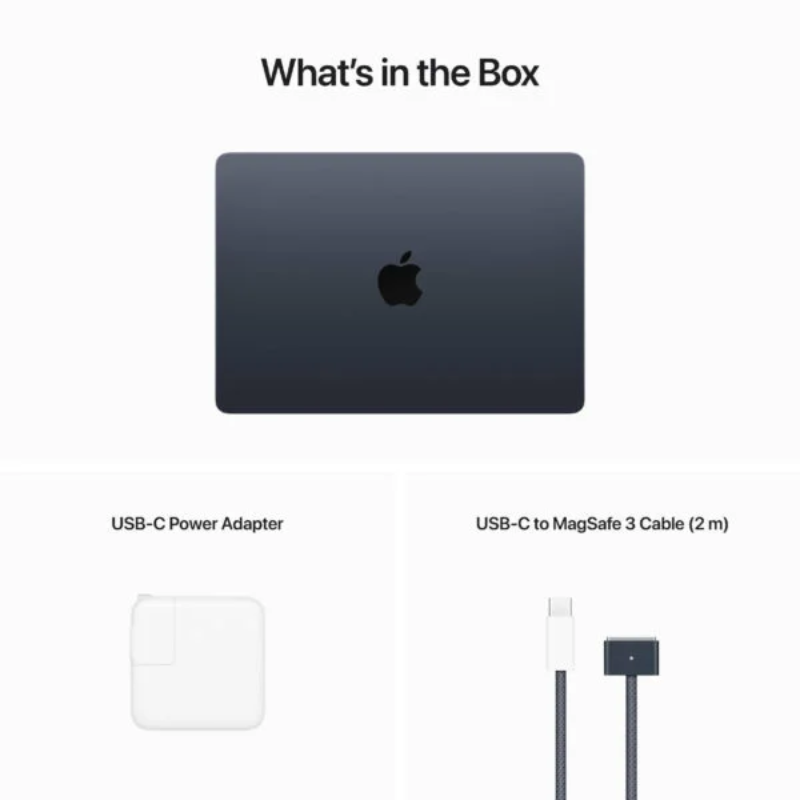 Apple MacBook Air MC8Q4 13", M3 Chip 8-Core CPU 10-Core GPU Processor, 24GB RAM, 512GB SSD, Intel UHD Graphics, English Keyboard