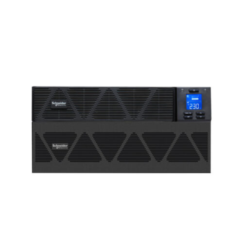 Easy UPS 1 Ph On-Line, 6kVA/6kW, Rackmount 5U, 230V, 1x Hard wire 3-wire(1P+N+E) outlet, Intelligent Card Slot, LCD, Extended Runtime, W/ rail kit, SRVS6KRILRK