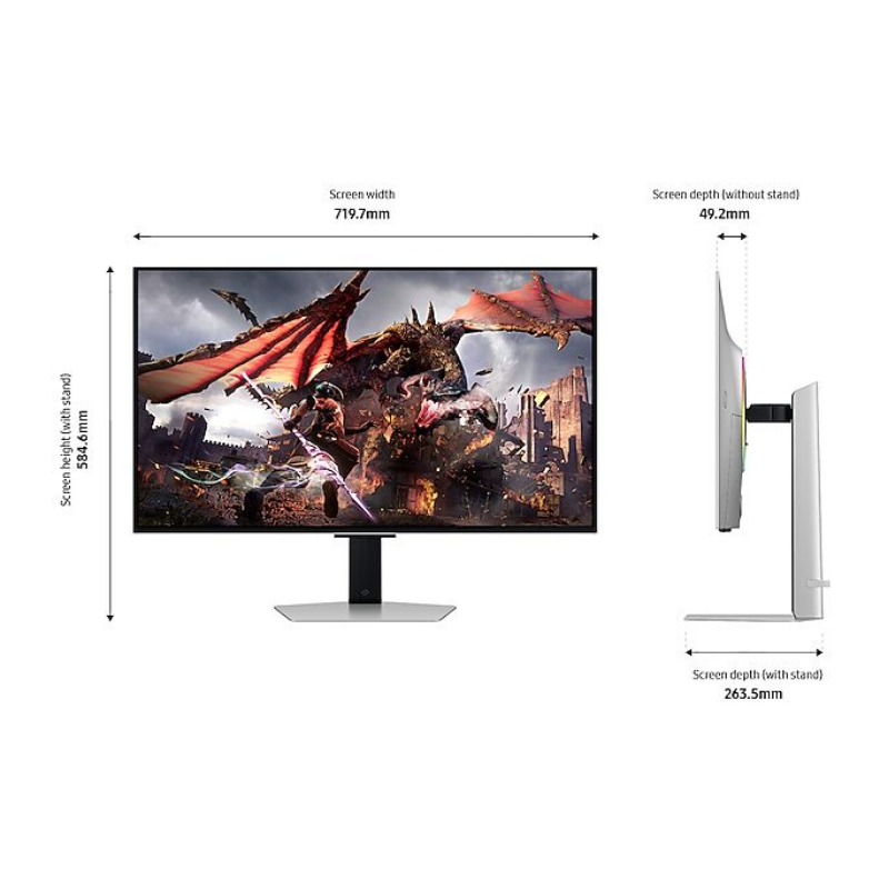 Samsung Odyssey OLED G8 G80SD Gaming Monitor, 32" UHD OLED Display, 0.03ms Response Time, 240Hz, Gaming Hub, LS32DG802SMXUE