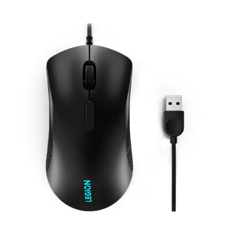 Lenovo Legion M300 RGB Gaming Mouse, 8 Programmable Buttons, 16.8m RGB Logo, Up to 8000 DPI, Textured Side Grip, GY50X79384