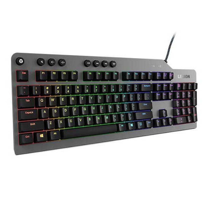 Lenovo Legion K500 RGB Mechanical Gaming Keyboard, 50 million Keystrokes Red Switch, Dedicated Media Controls, Detachable Palm Rest, GY40T26478