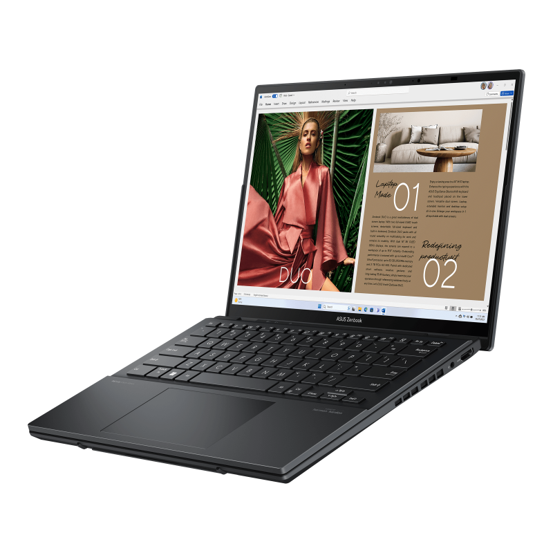 ASUS Zenbook DUO (2024) UX8406, 14" 3K OLED Dual Screen Display, Intel® Core™ Ultra 7 155H, 16GB RAM, 1T SSD,  Intel® Arc™ Graphics, English-Arabic Keyboard, Windows 11 Home, Inkwell Gray, UX8406MA-OLEDI7IG