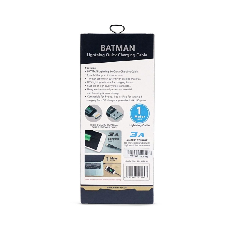 BATMAN Lightning Quick Charging Cable | SKU: BM-USB1A