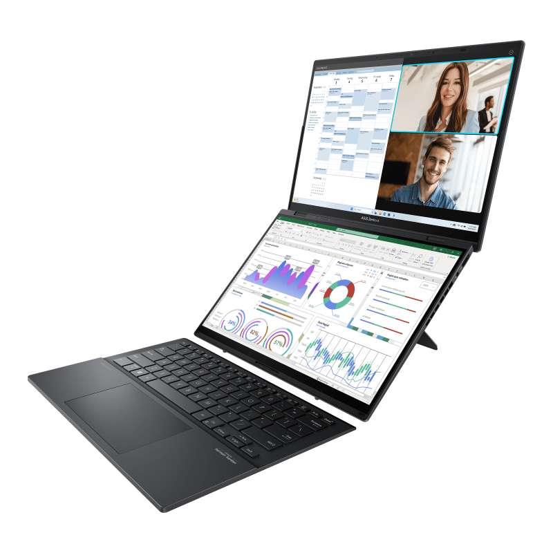 ASUS ZenBook Duo OLED (UX8406MA) Laptop, 14" 3K Display, Intel® Core™ Ultra 9, 32GB RAM, 2T SSD, Intel® Arc™ Graphics, Window 11 Home, English-Arabic Keyboard, Gray, UX8406MA-OLEDI9IG