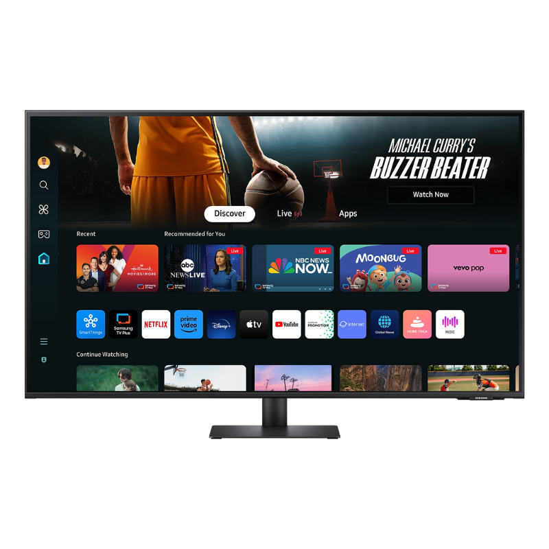Samsung 32" M70D Smart Screen for Multi Device Experience, 60 Hz Refresh Rate & 4ms Response Time, 72%  Color Gamut, Black, LS32DM702UMXUE