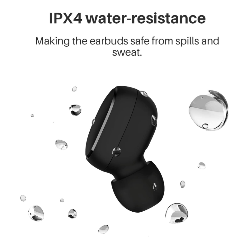 Redmi Buds Essential, 7.2mm dynamic driver professionally tuned by Xiaomi Acoustic Lab, Black, Global Version